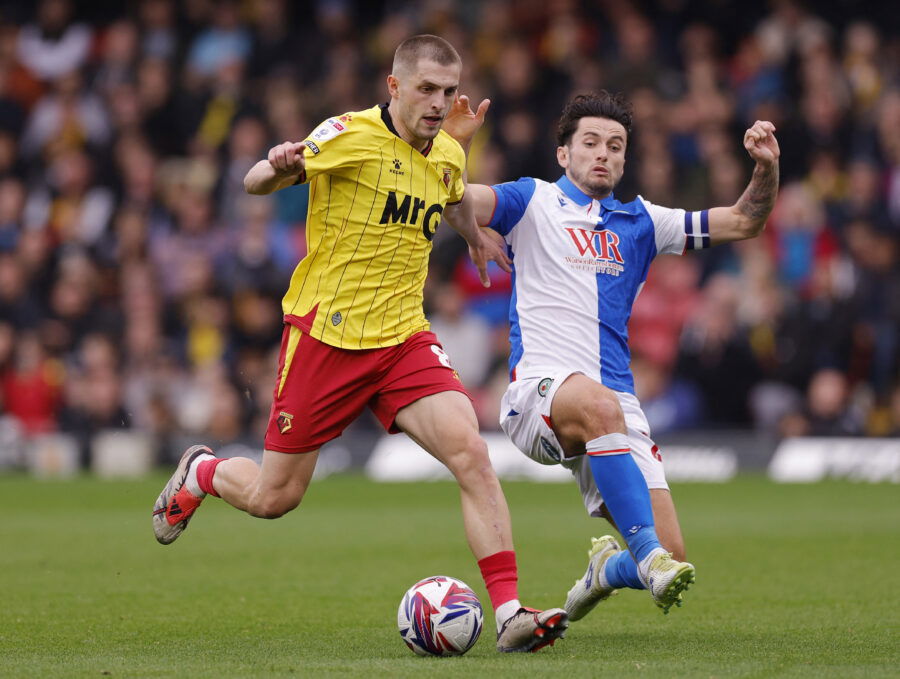 Watford Star Giorgi Chakvetadze and Blackburn Rovers Lewis Travis Captain