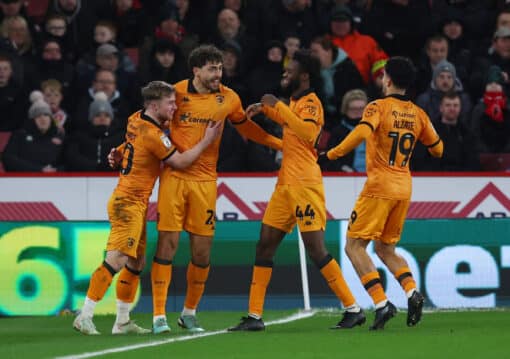 HCAFC - Hull City players celebrate Matt Crooks goal
