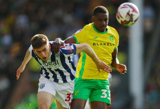 WBA, NCFC - West Brom man Tom Fellows and Norwich City defender Jose Cordoba