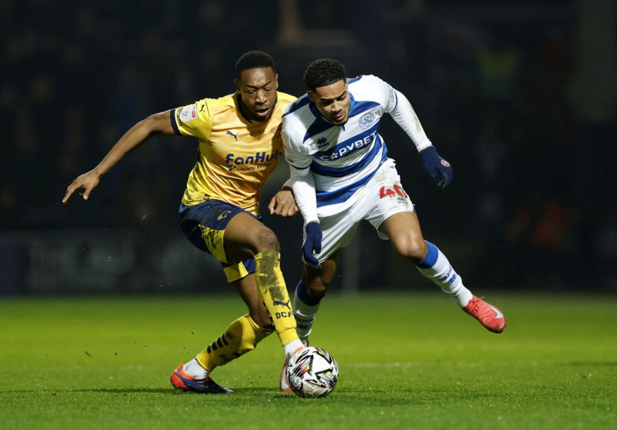 QPR, DCFC - QPR man Jonathan Varane and Derby County ace Ebou Adams