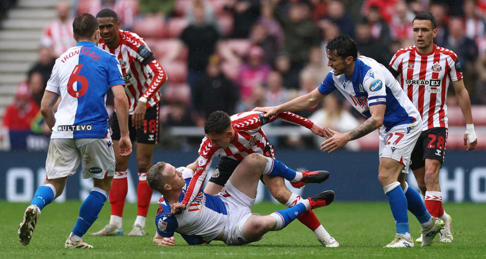 SAFC - Sunderland man Chris Rigg and Adam Forshaw of Blackburn Rovers