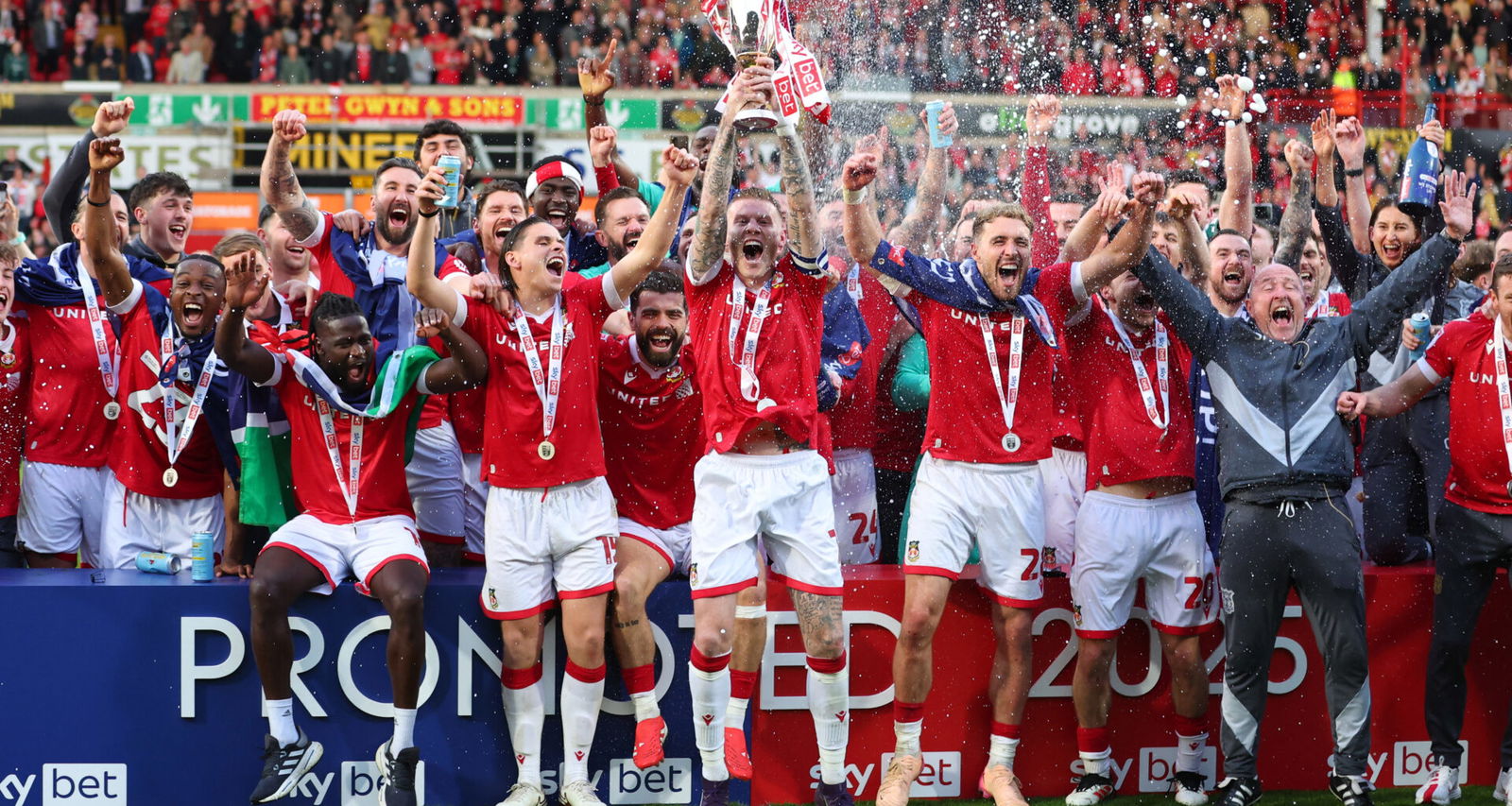 Wrexham players celebrate
