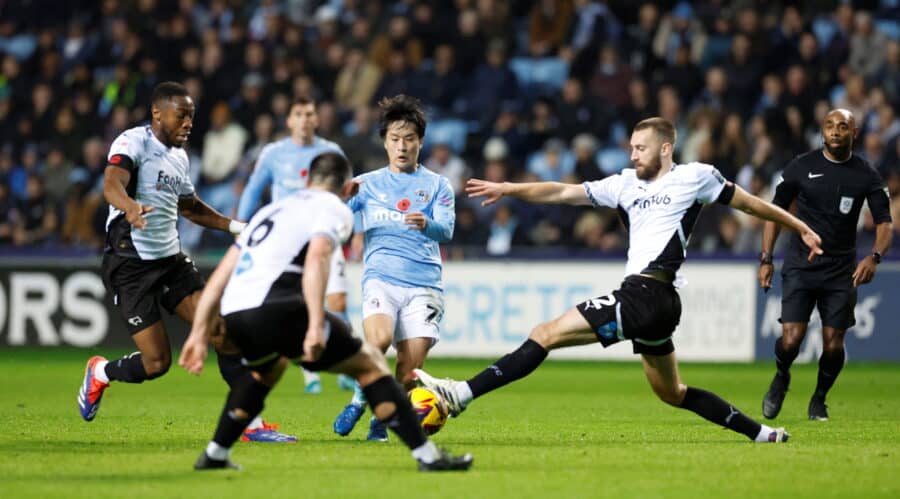 DCFC, CCFC - Derby County man Nat Phillips and Coventry City man Tatsuhiro Sakamoto