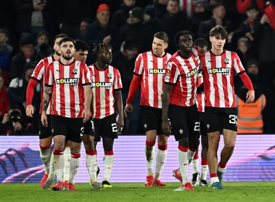 Southampton FC players celebrate scoring