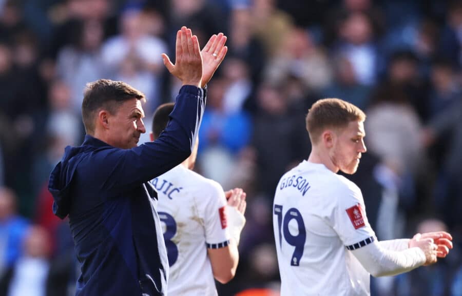 Preston North End -Manager Paul Heckingbottom welcomes fans after the game