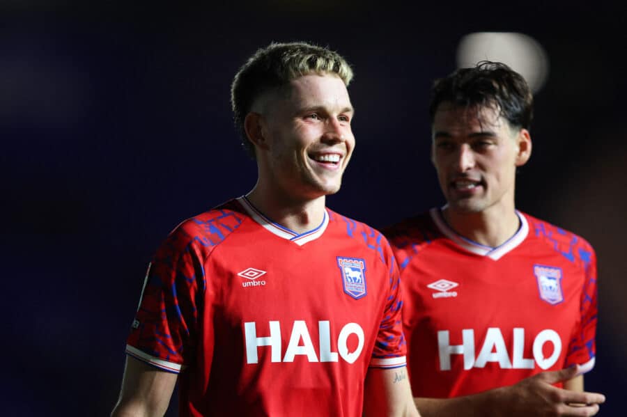 Ipswich Town's George Hirst reacts after the match action