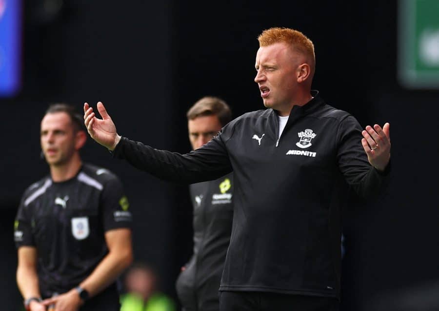 Southampton manager Will Still appeals a refereeing decision