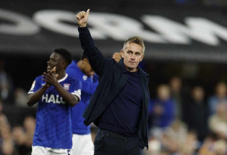 ITFC - Ipswich Town manager Kieran McKenna gestures to the fans after the match