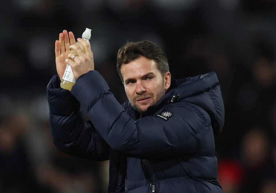 PAFC - Plymouth Argyle manager Tom Cleverley applauds fans before the match