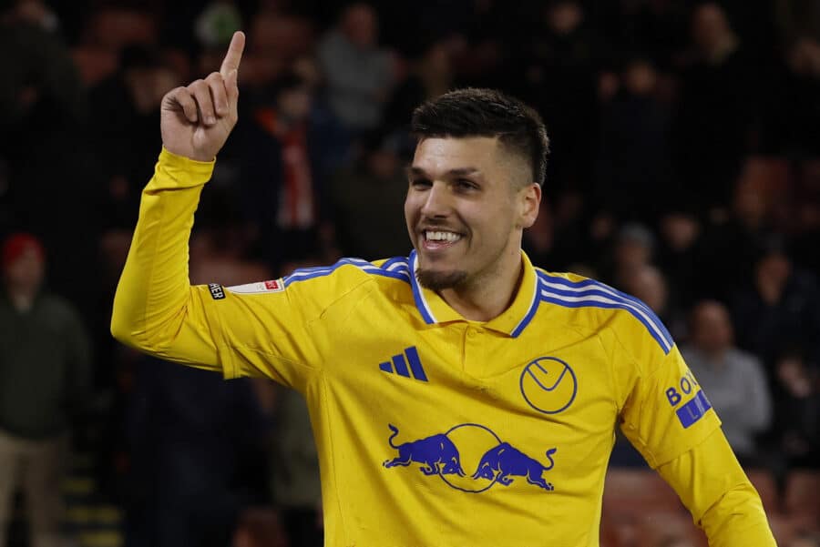 LUFC - Leeds United's Joel Piroe celebrates his third goal