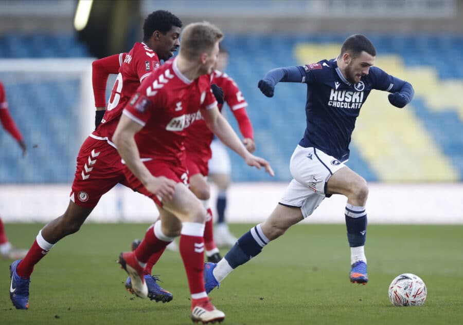 Millwall's Troy Parrott and Bristol City's Tyreeq Bakinson