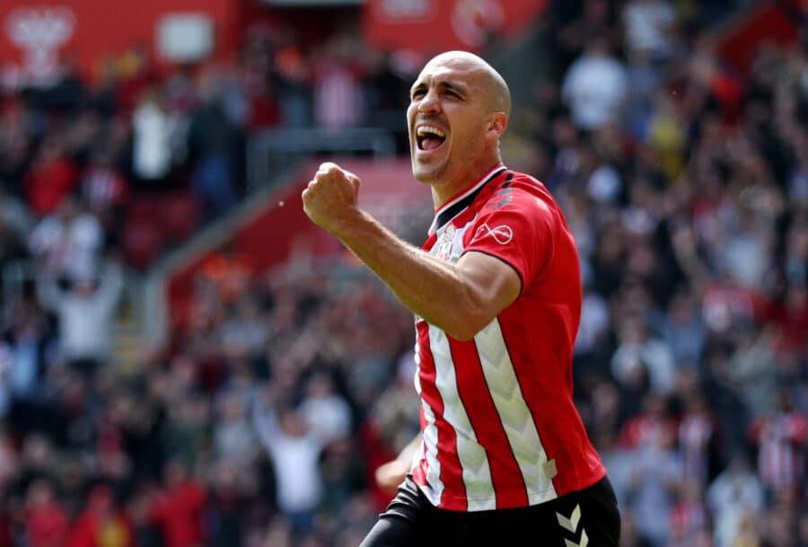 Oriol Romeu of Southampton celebrates his first goal