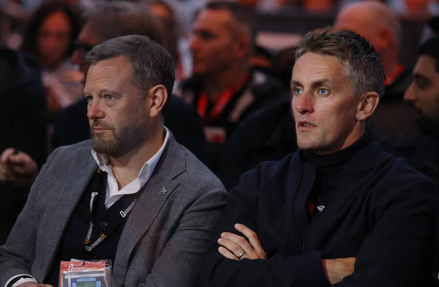 ITFC - Ipswich Town chairman Mark Ashton and Ipswich Town manager Kieran McKenna are seen during the fight