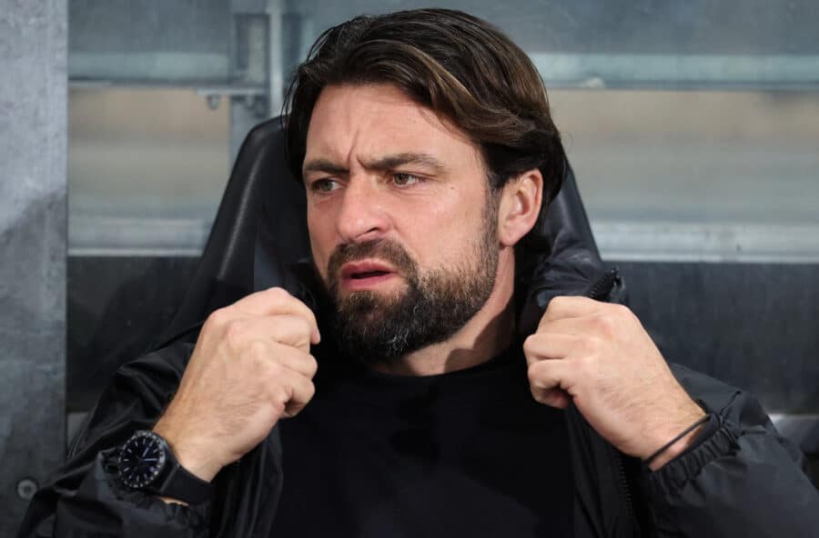 Rangers manager Russell Martin looks on