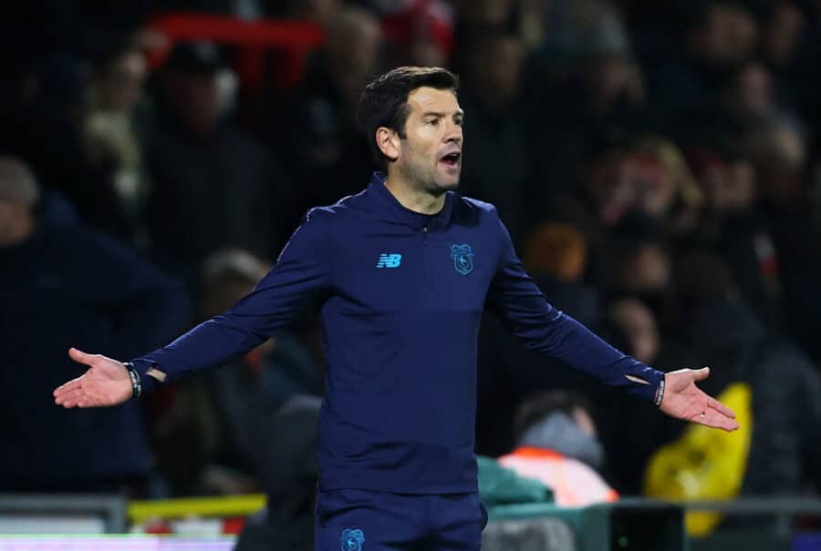 Cardiff City manager Brian Barry-Murphy during the match