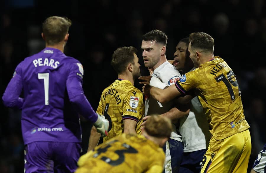 Blackburn Rovers' Sondre Tronstad clashes with Preston North End's Ben Whiteman